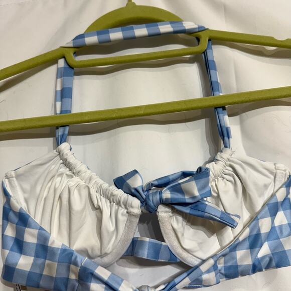 Isabella Rose Chambray Chateau Checkered Halter Swim Top Sz S NWT - Picture 7 of 11